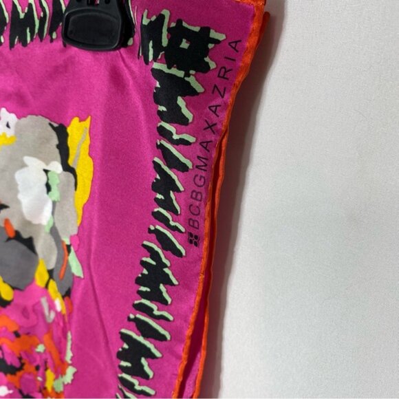 BCBGMaxAzria Pink Abstract Floral Square Scarf - Picture 5 of 16